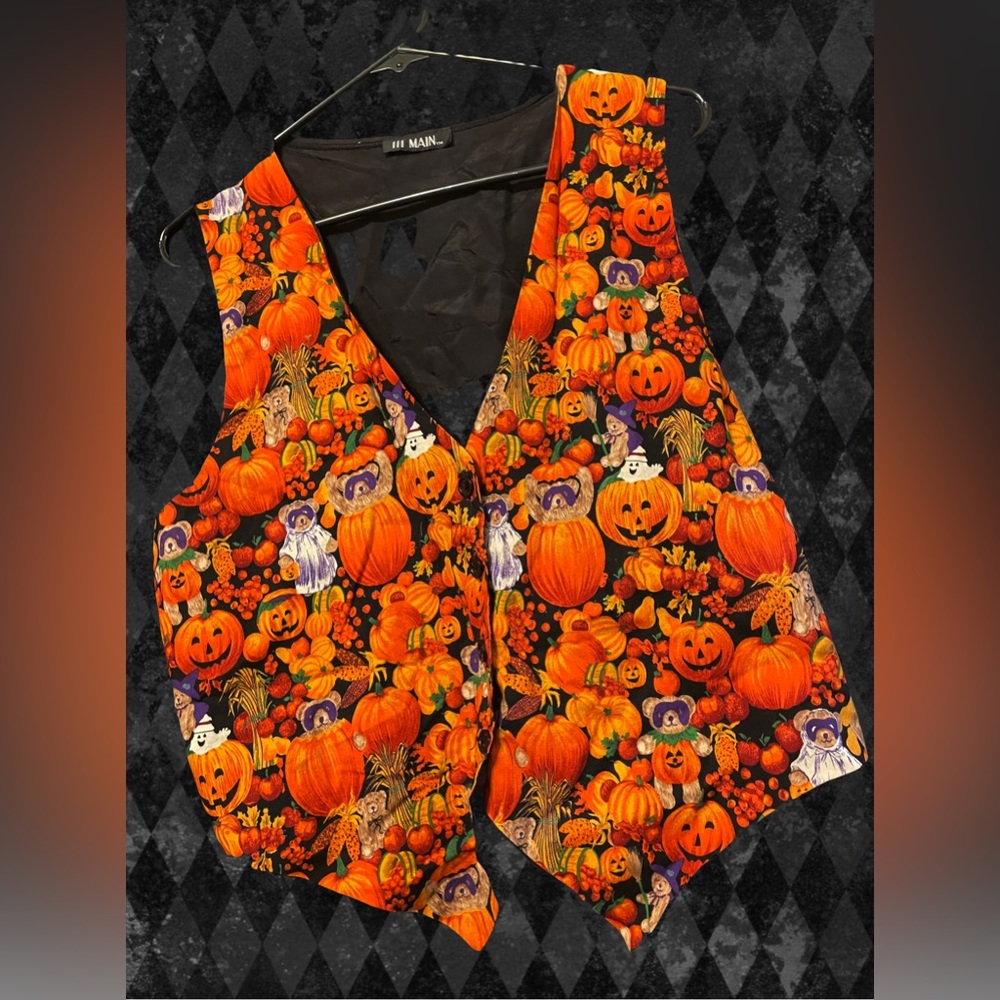 Vintage Halloween teddy bear vest